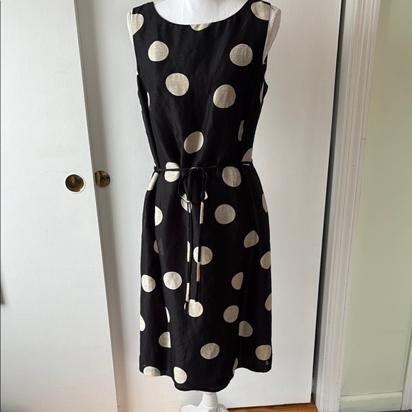 Talbots Dresses & Skirts - Talbots Linen Silk Polka Dot Sleeveless Dress 10